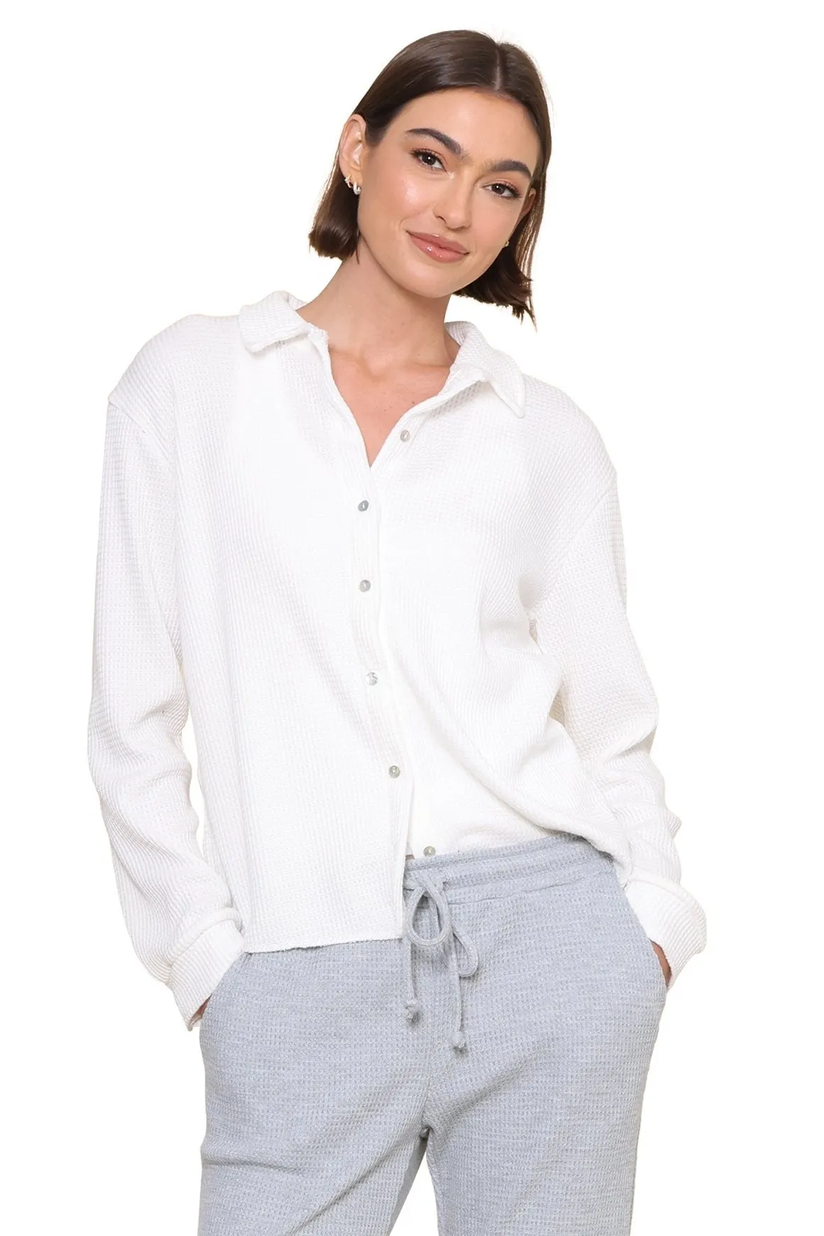 Lazy Day Waffle Button Down