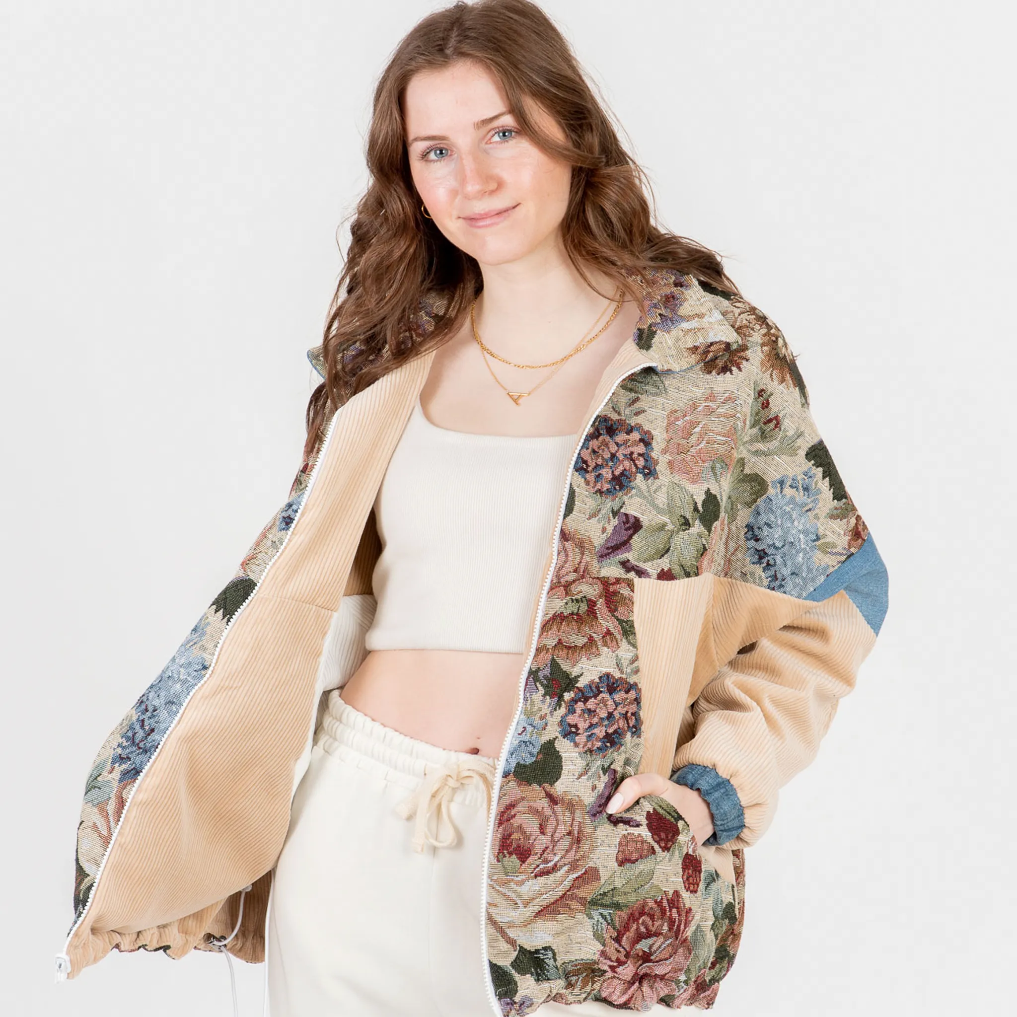 Le blouson rétro réversible fleuri - Petit Unisexe
