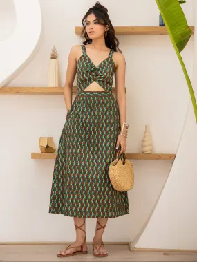 Leafy Green Bustier Dress