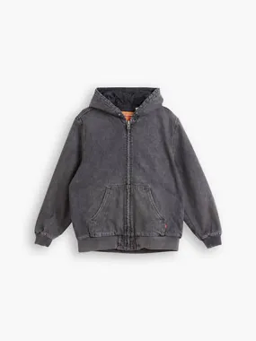 Levi's Mens Regular fit Denim Hoodie Jacket Large Black