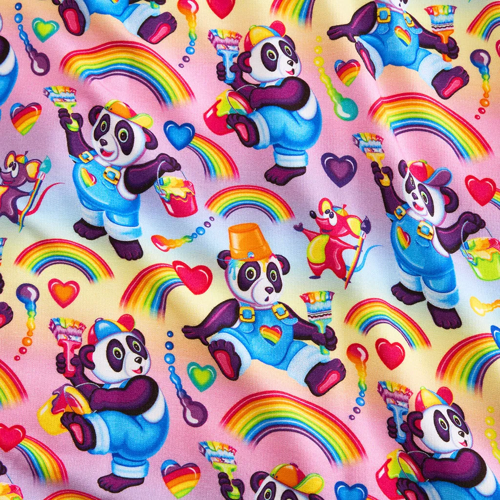 Lisa Frank® Panda Painter French Terry Ruffled Zippered Hoodie