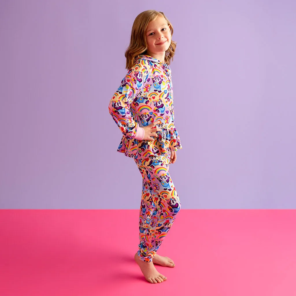 Lisa Frank® Panda Painter French Terry Ruffled Zippered Hoodie