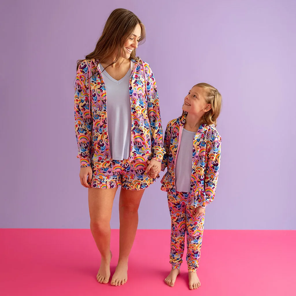 Lisa Frank® Panda Painter French Terry Ruffled Zippered Hoodie