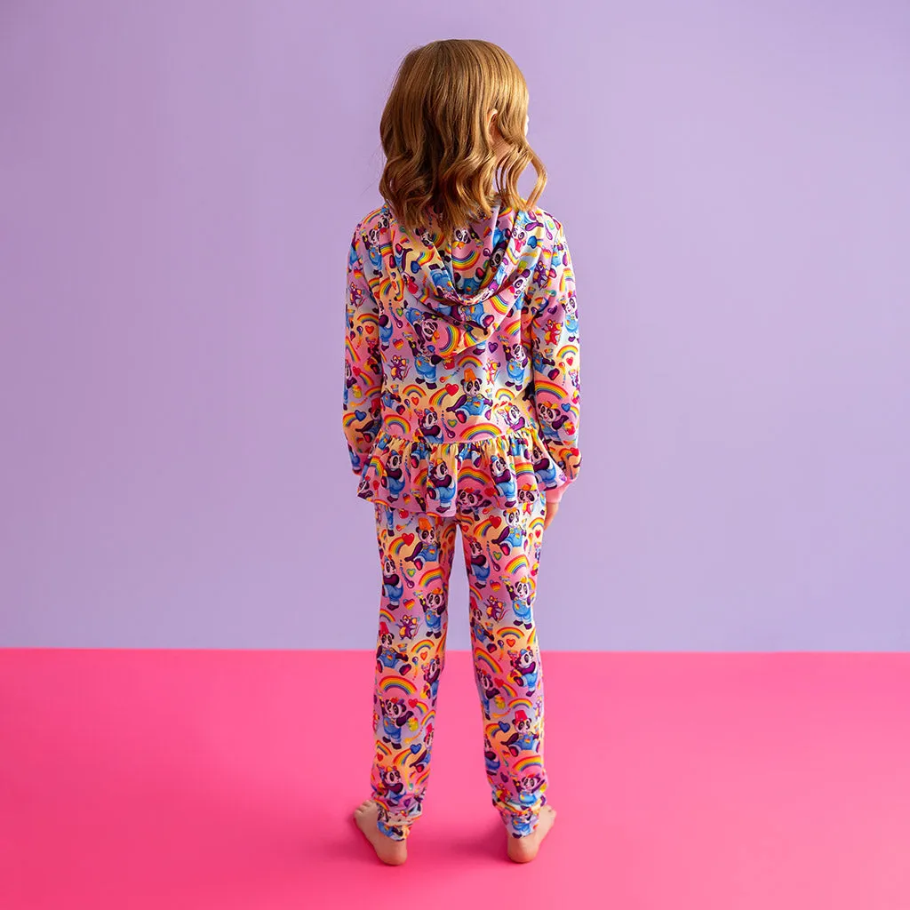 Lisa Frank® Panda Painter French Terry Ruffled Zippered Hoodie