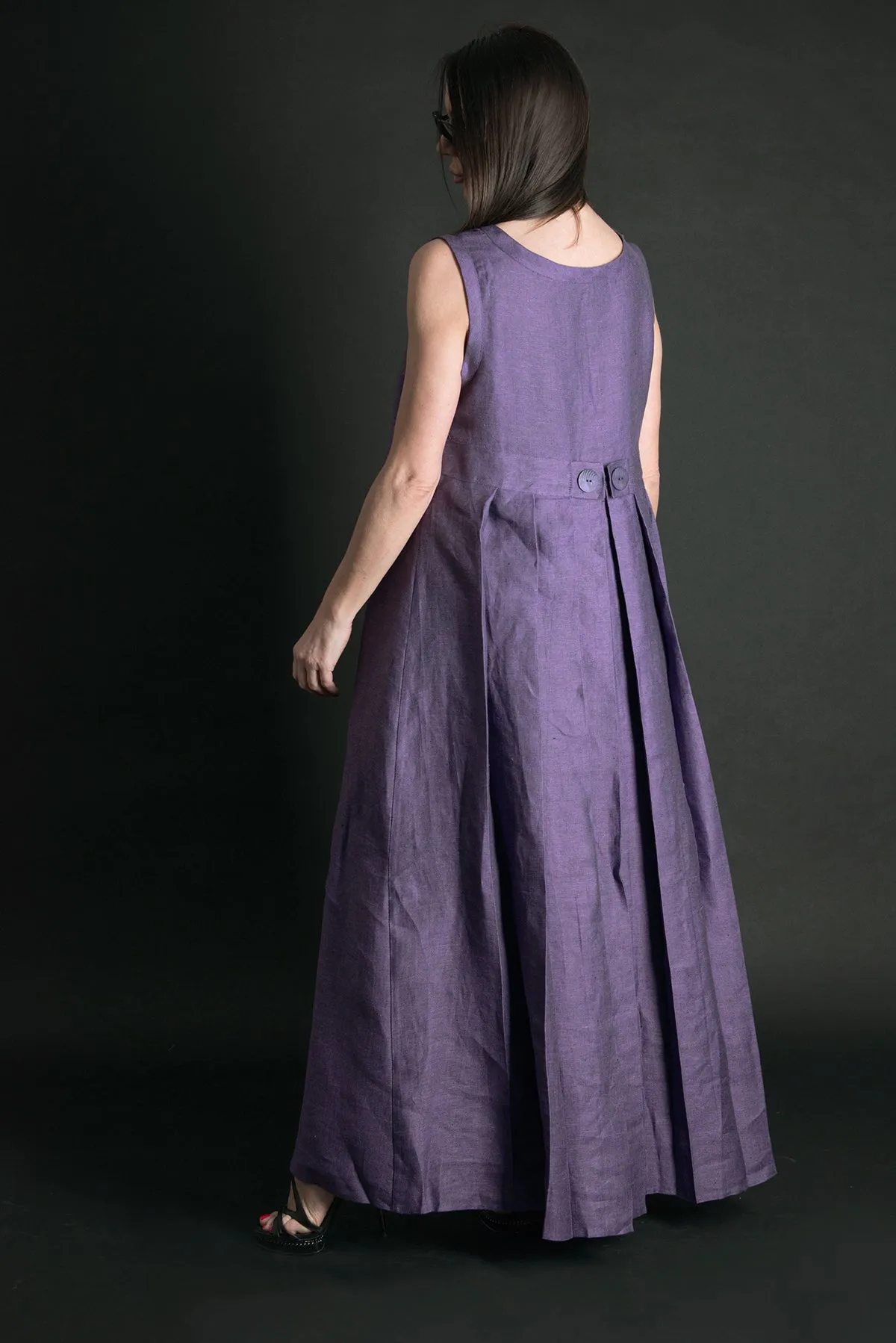 Long Sleeveless Linen  Dress AMBER