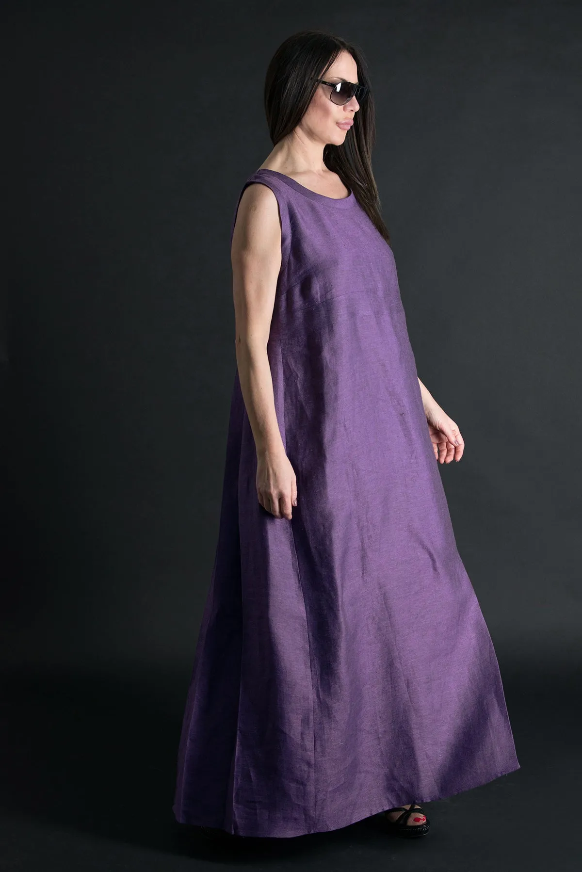 Long Sleeveless Linen  Dress AMBER