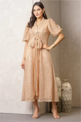 Lulu Beige Sequence Slay Dress