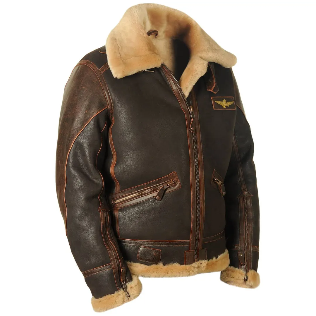 Maverick™ - Classic Shearling Leather Jacket