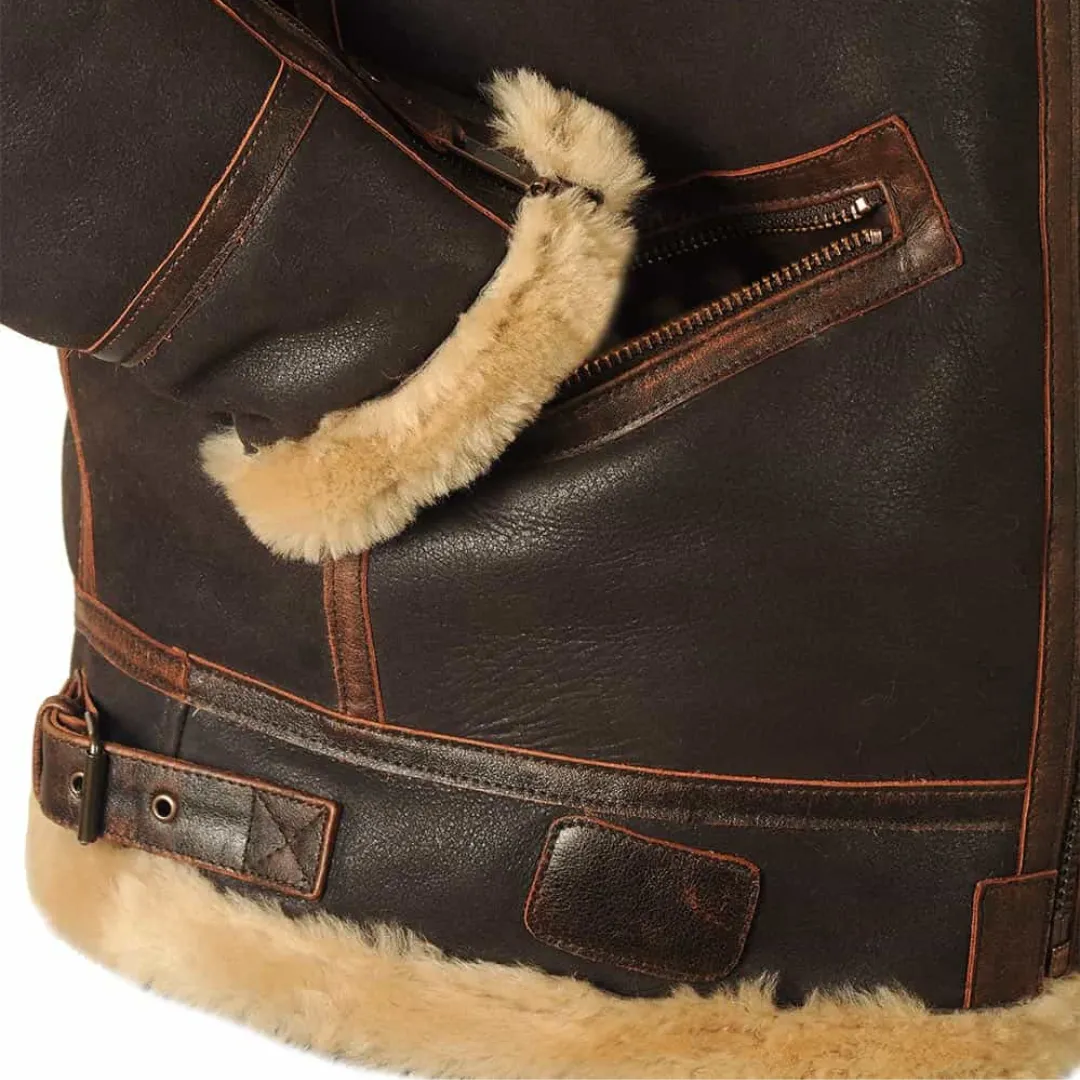 Maverick™ - Classic Shearling Leather Jacket
