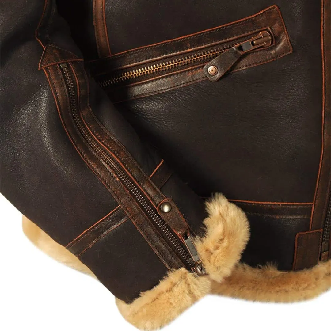 Maverick™ - Classic Shearling Leather Jacket