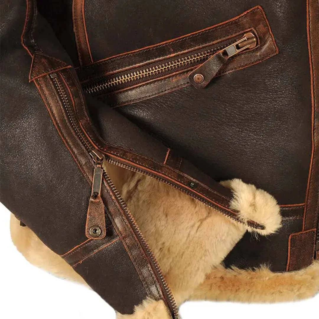 Maverick™ - Classic Shearling Leather Jacket
