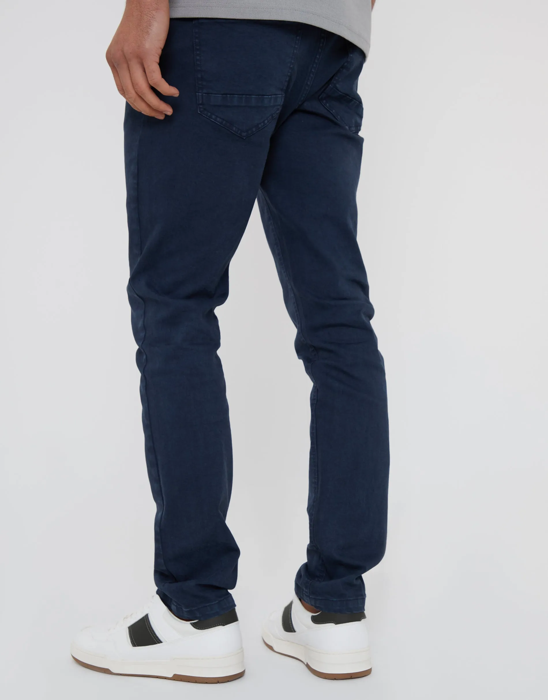 Men's Navy Slim Fit Overdyed Jeans