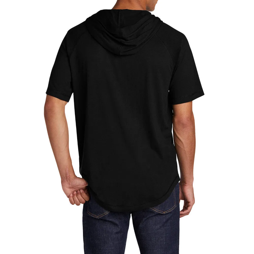 Mens PosiCharge Tri-Blend Moisture Wicking Short Sleeve Comfort Hoodie