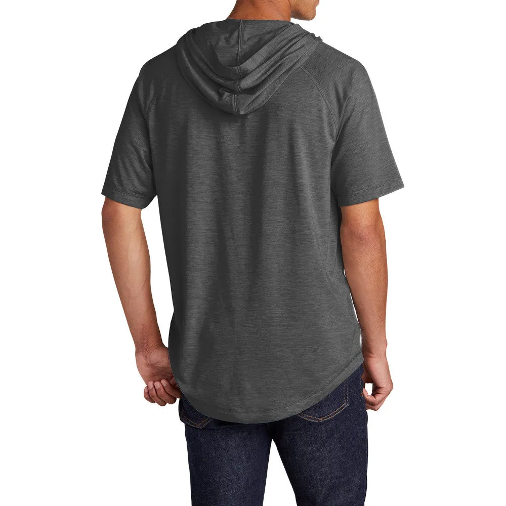 Mens PosiCharge Tri-Blend Moisture Wicking Short Sleeve Comfort Hoodie
