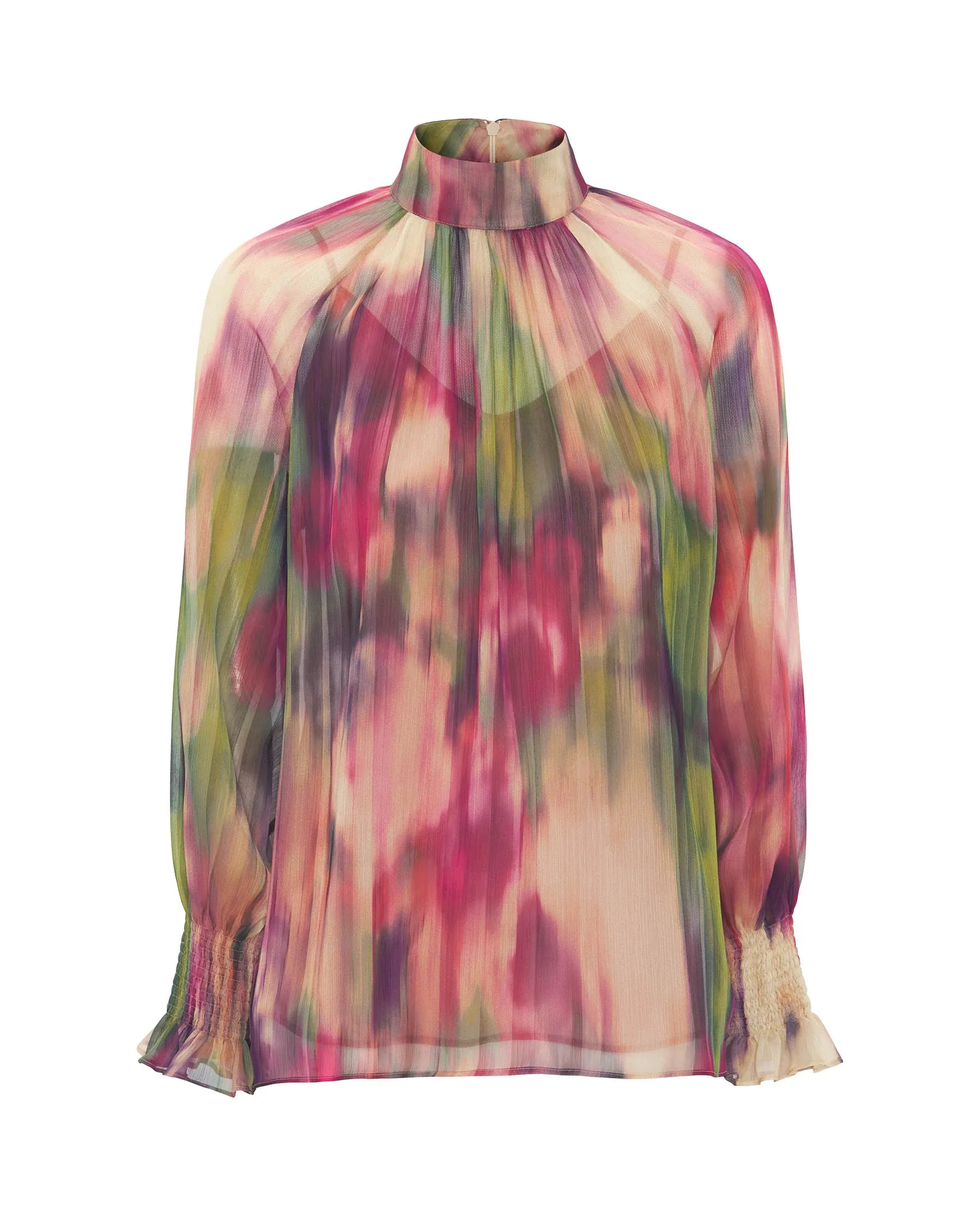 MIRTO 1956 - MULTICOLOR CHIFFON IKAT PRINT BLOUSE