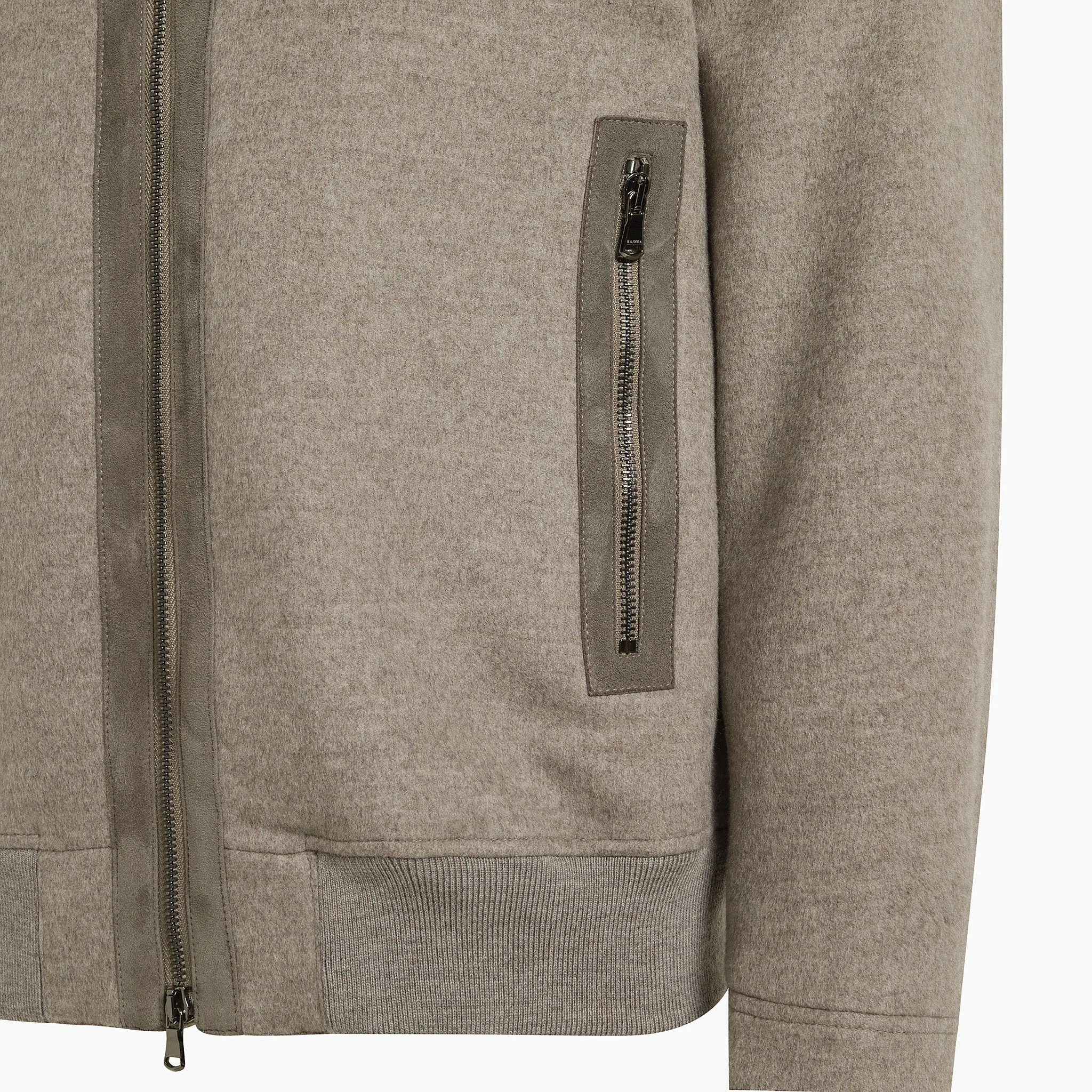 NADAL Bomber in Wool and Cashmere with Shearling Collar