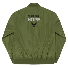 NEVER LOSE HOPE Premium Bomber Jacket - Army Green