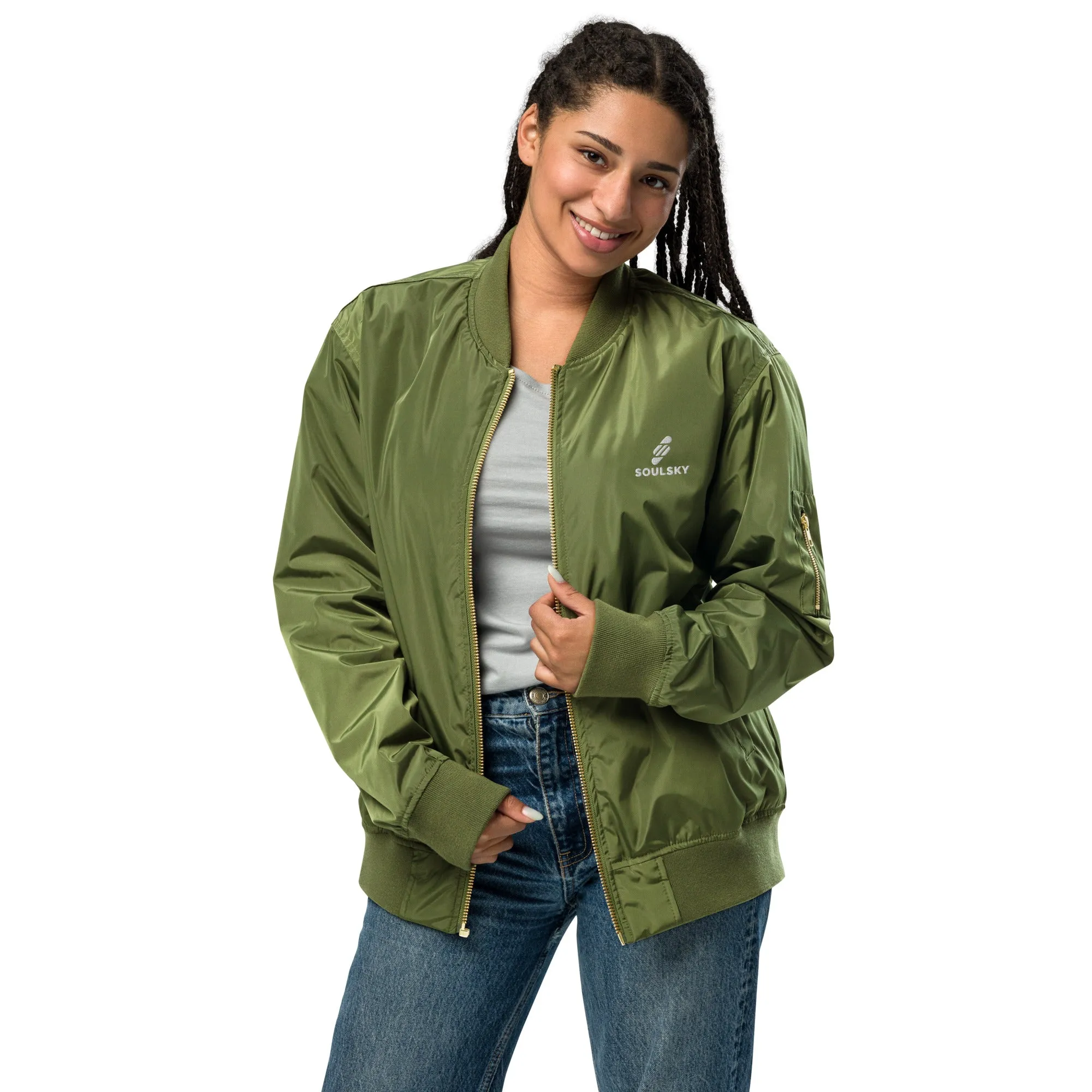 NEVER LOSE HOPE Premium Bomber Jacket - Army Green