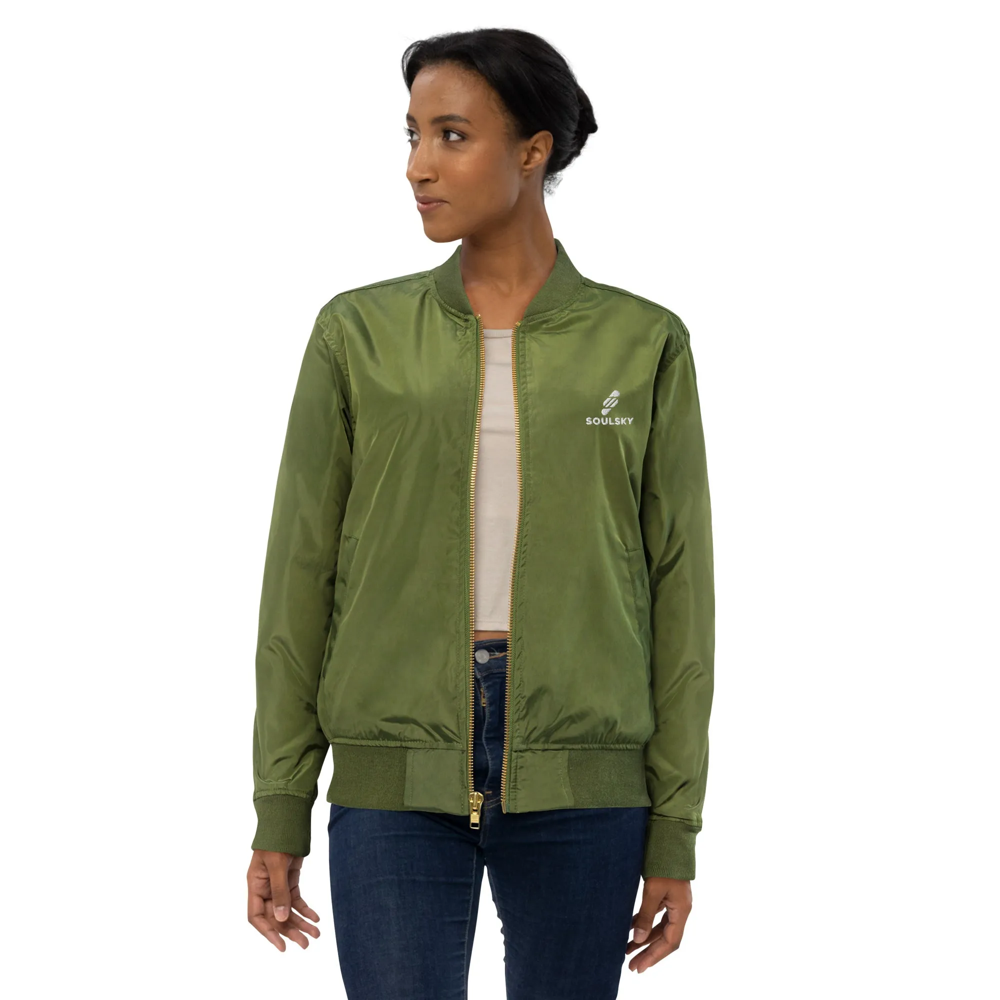 NEVER LOSE HOPE Premium Bomber Jacket - Army Green