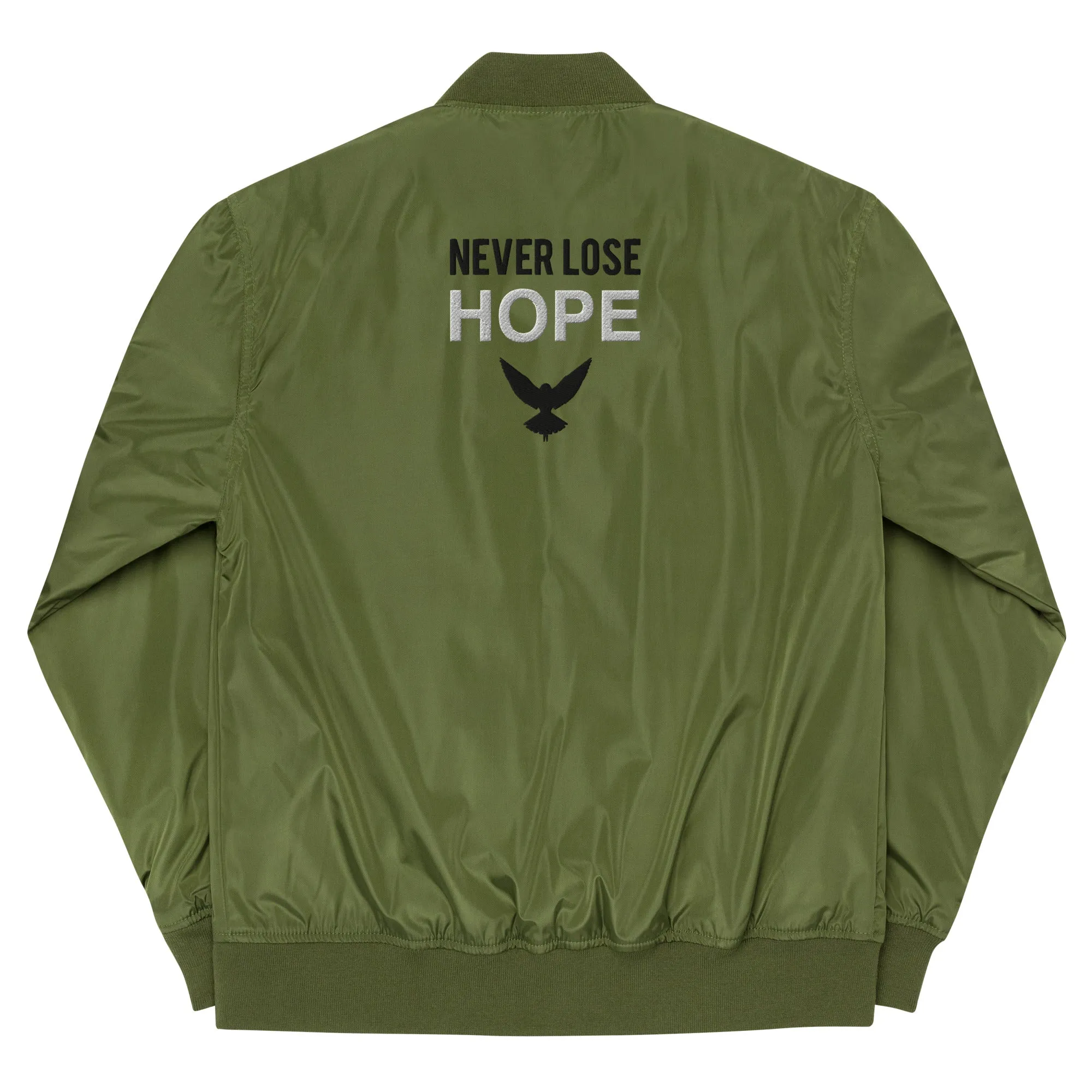 NEVER LOSE HOPE Premium Bomber Jacket - Army Green