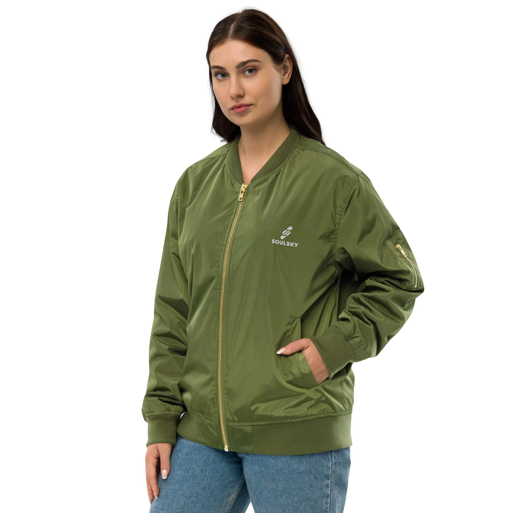 NEVER LOSE HOPE Premium Bomber Jacket - Army Green