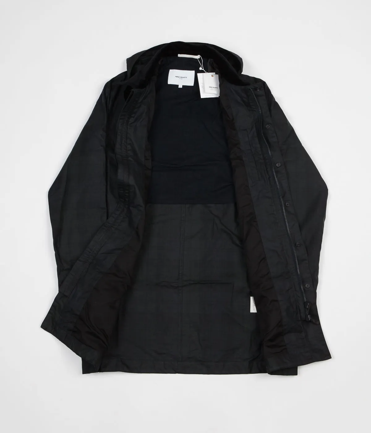 Norse Projects Trondheim Waxed Cotton Jacket - Black Watch Check