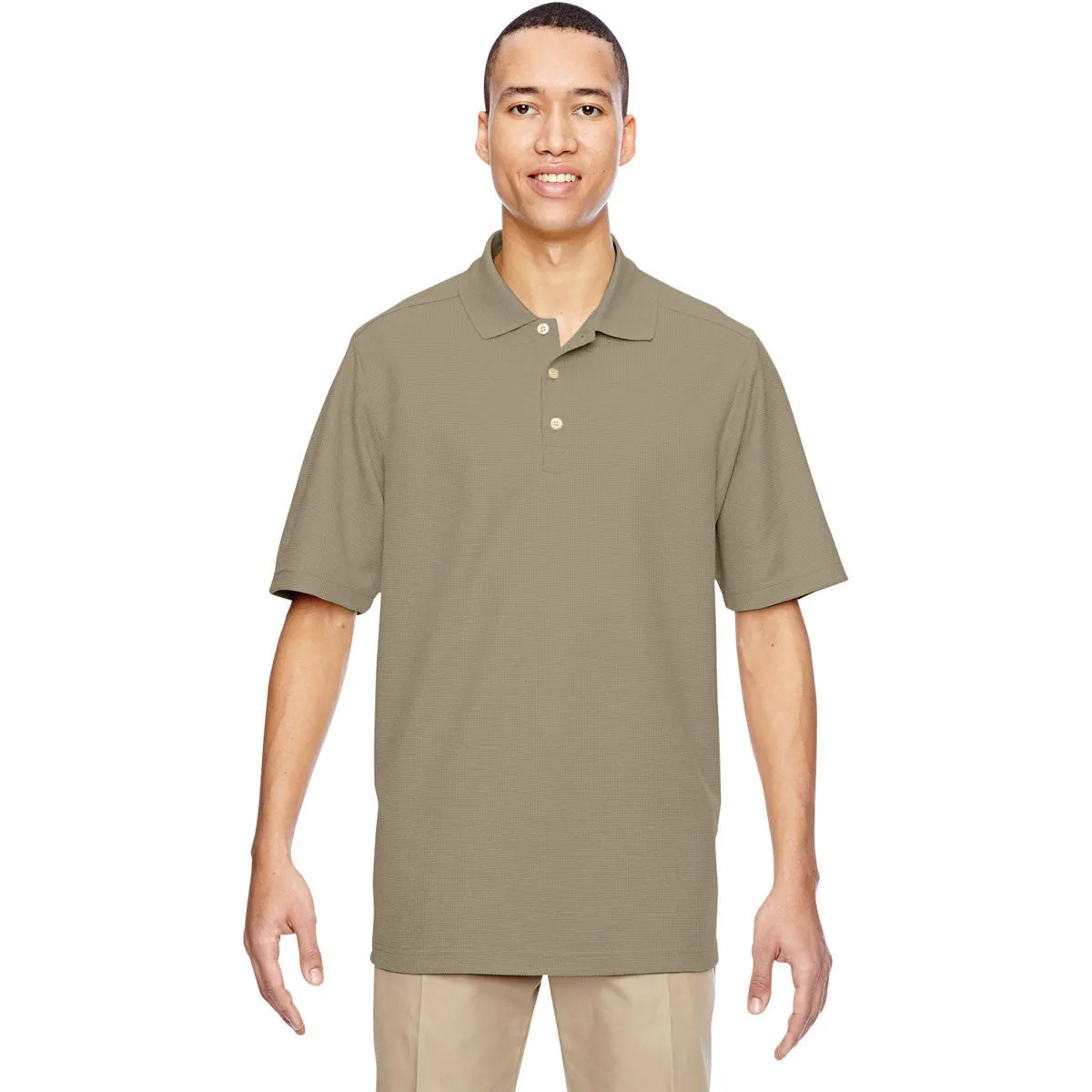 North End Men's Stone Excursion Nomad Performance Waffle Polo