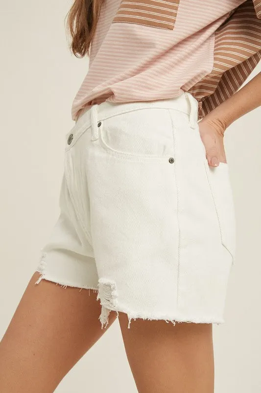 Overlap Distressed Shorts.