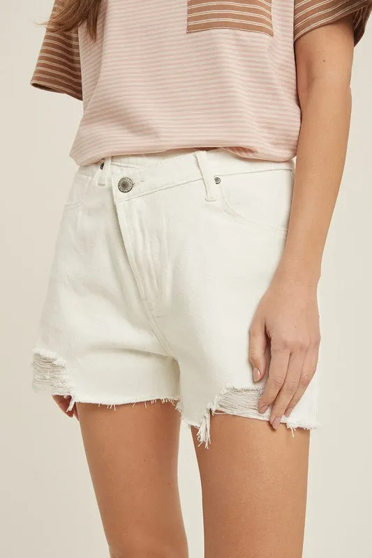 Overlap Distressed Shorts.