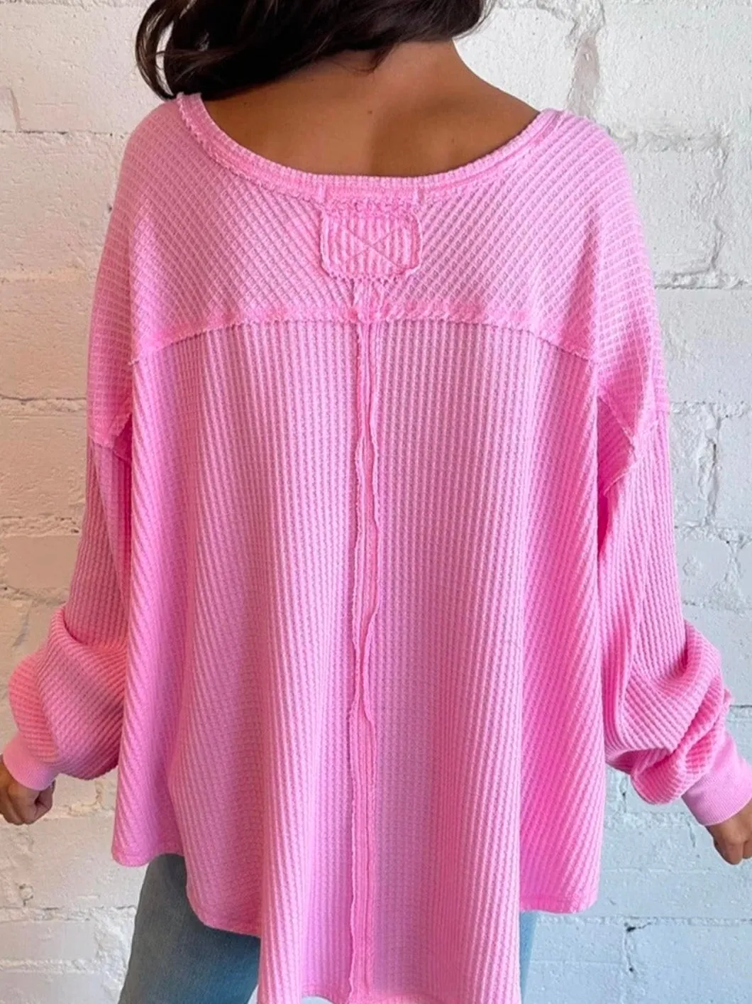 Pink Bliss Waffle Knit Top