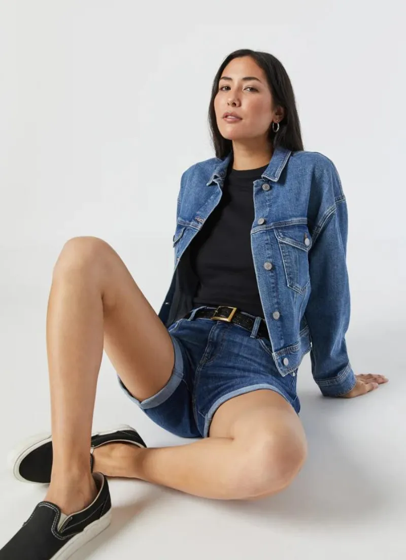 Pixie Short | Mid Indigo Organic Blue
