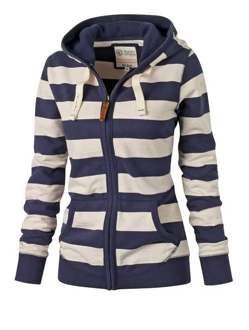 Pocket Long Sleeve Zippered Hoodie