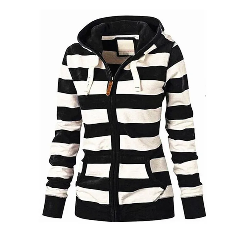Pocket Long Sleeve Zippered Hoodie