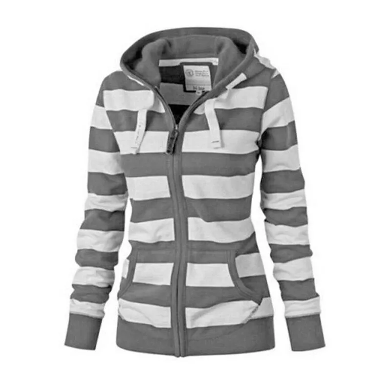 Pocket Long Sleeve Zippered Hoodie