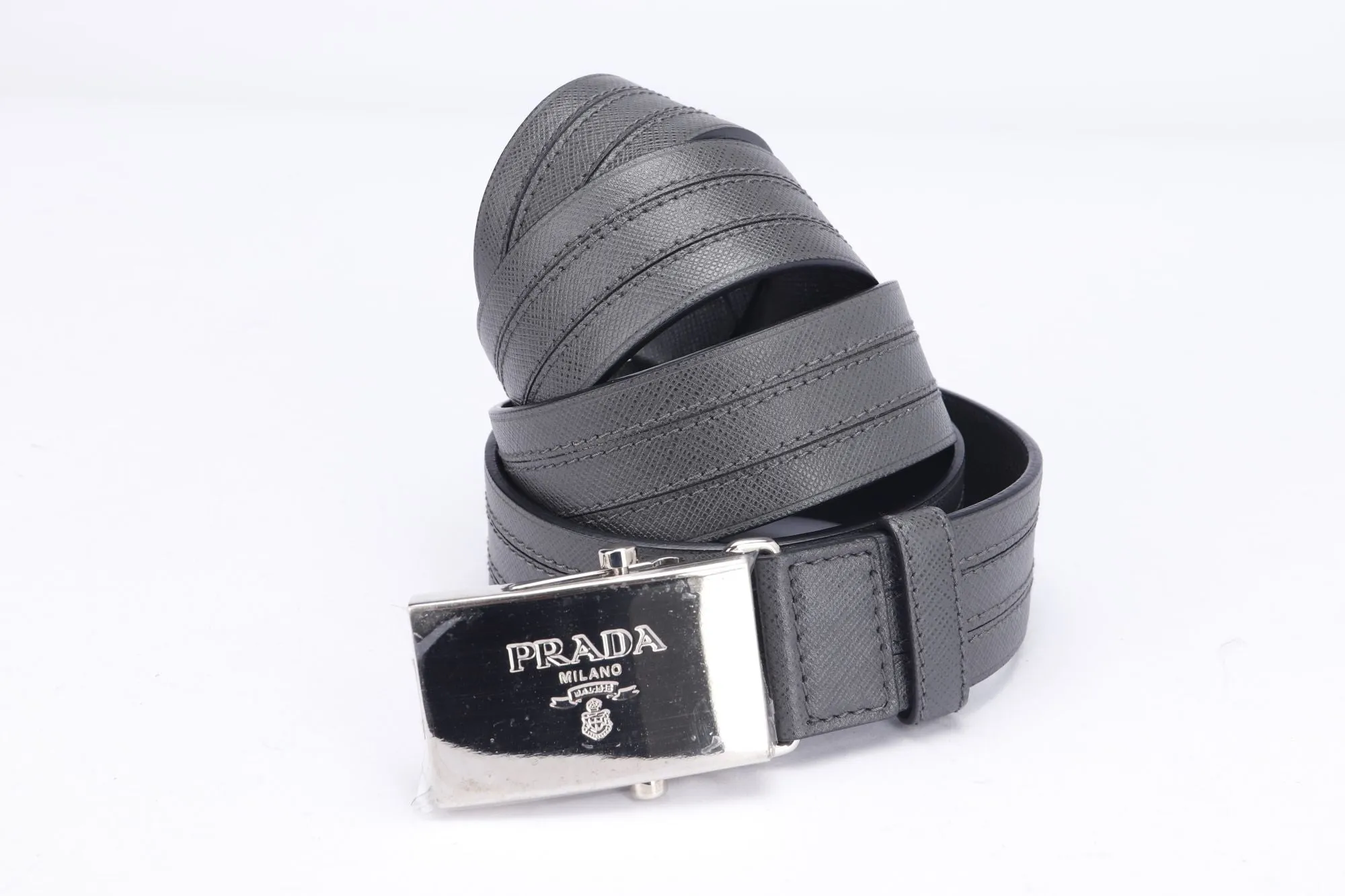 Prada Black Green 2 Color Reversible Belt