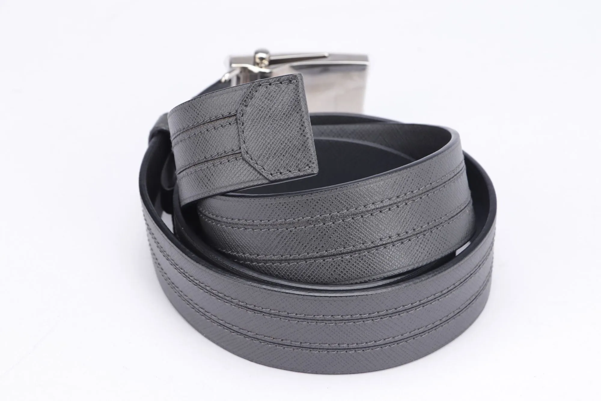 Prada Black Green 2 Color Reversible Belt