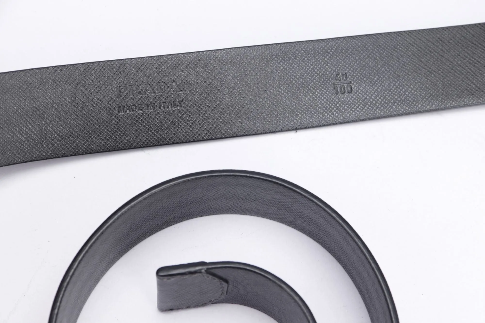 Prada Black Green 2 Color Reversible Belt