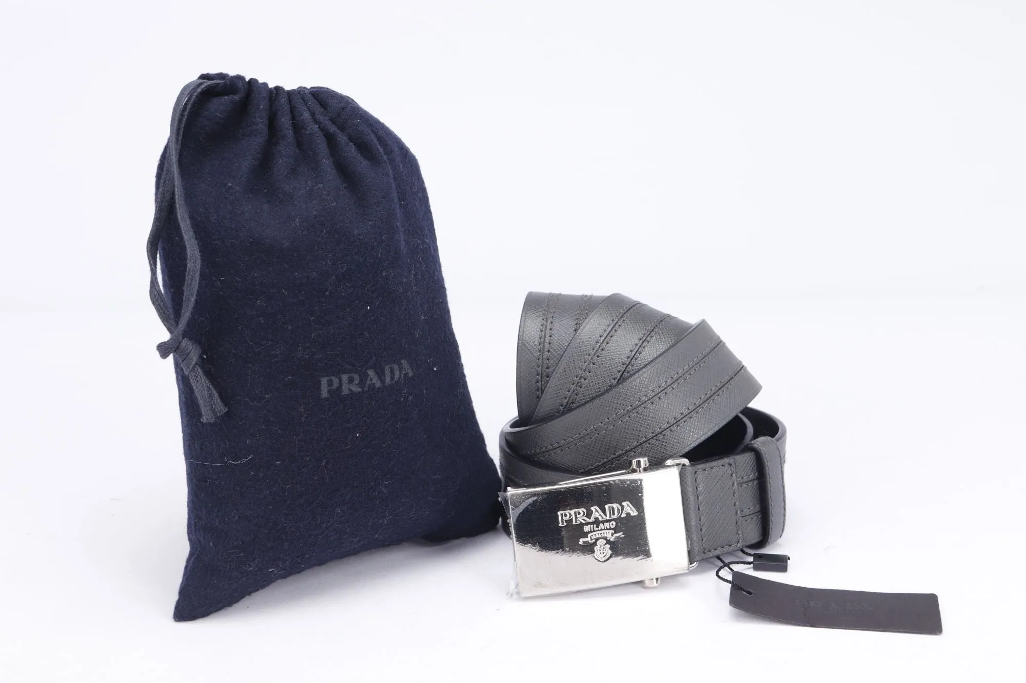 Prada Black Green 2 Color Reversible Belt
