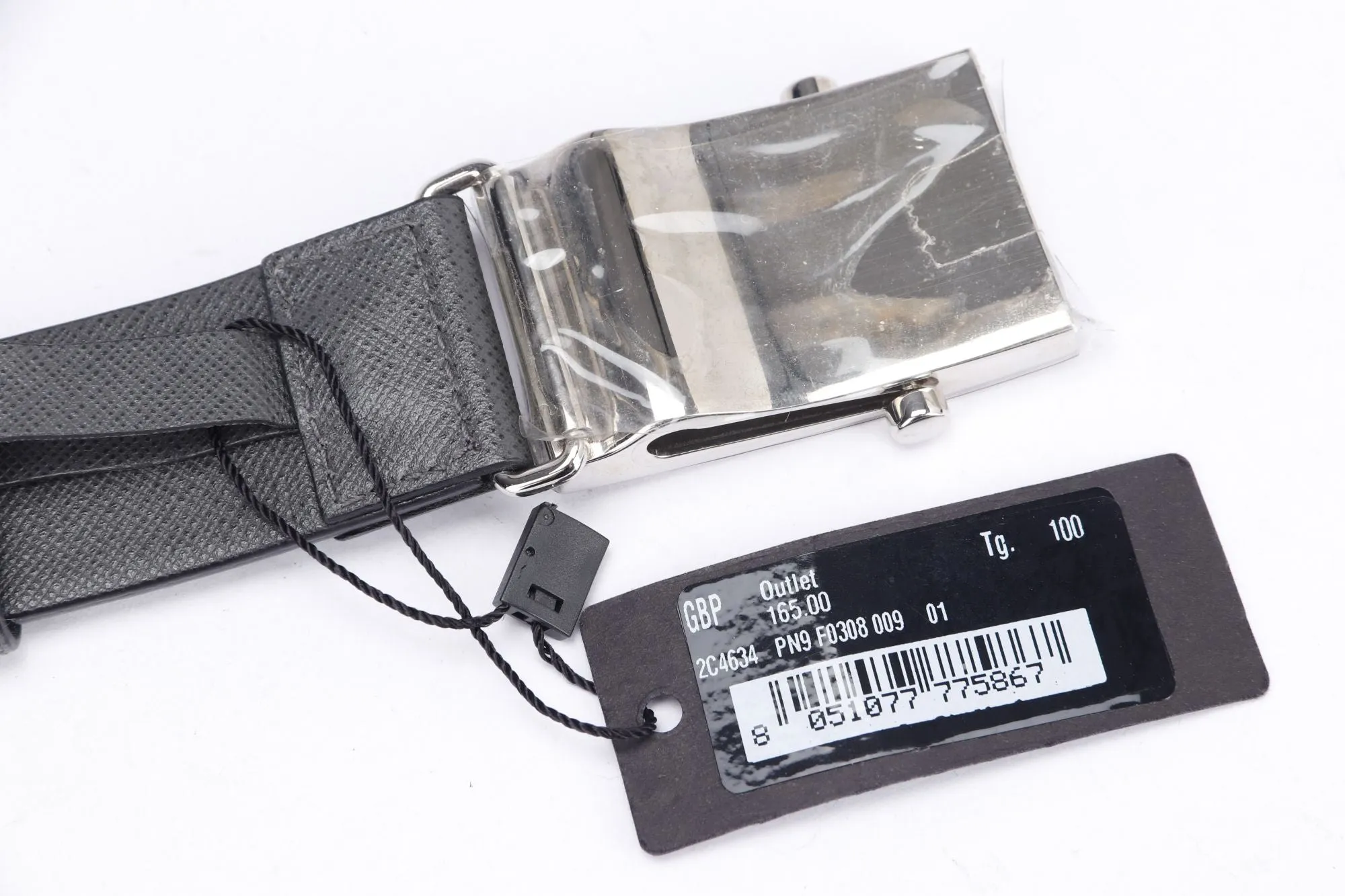 Prada Black Green 2 Color Reversible Belt