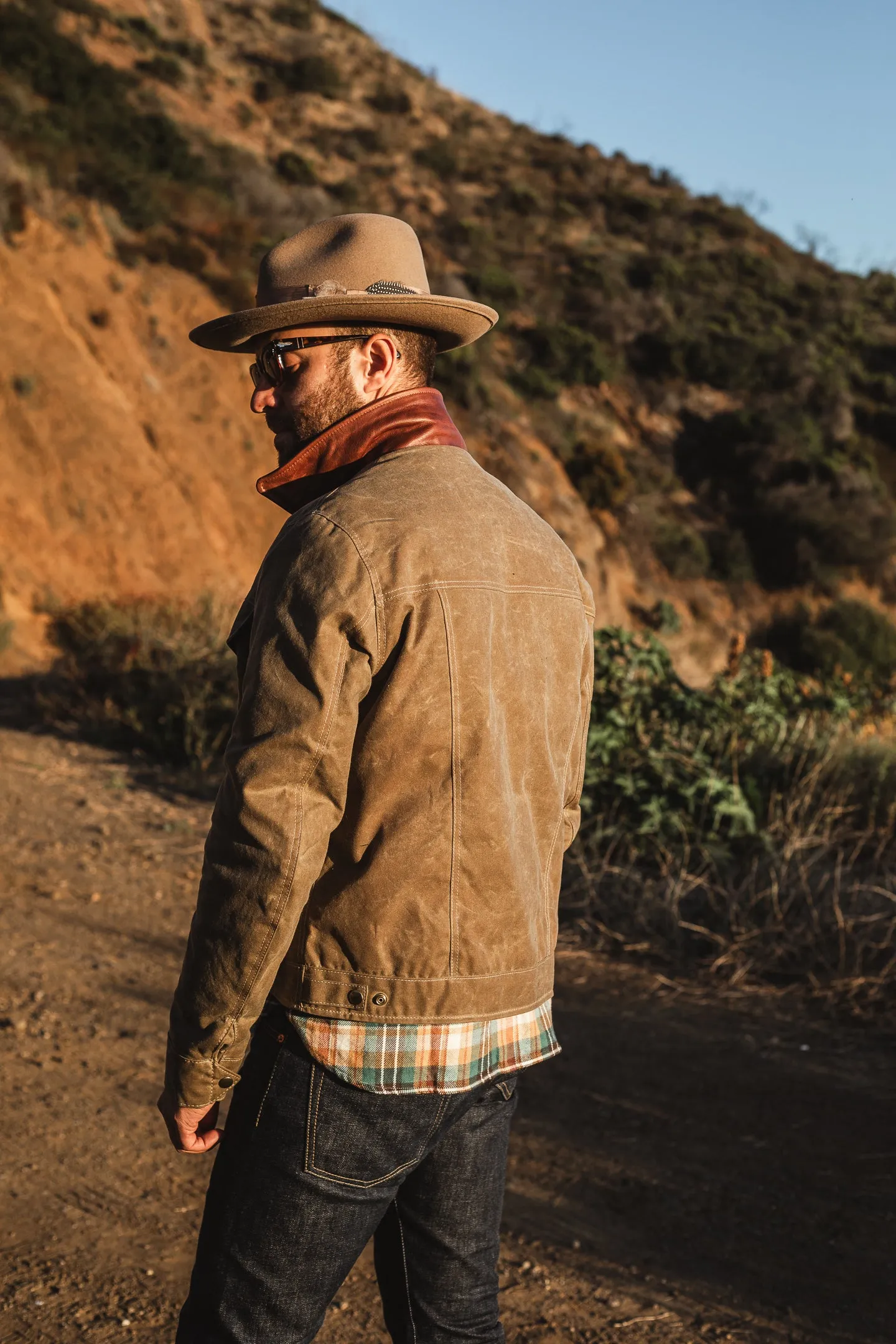 (PRE-ORDER) ButterScotch x Vanson - Territory Jacket - Tan Waxed Canvas