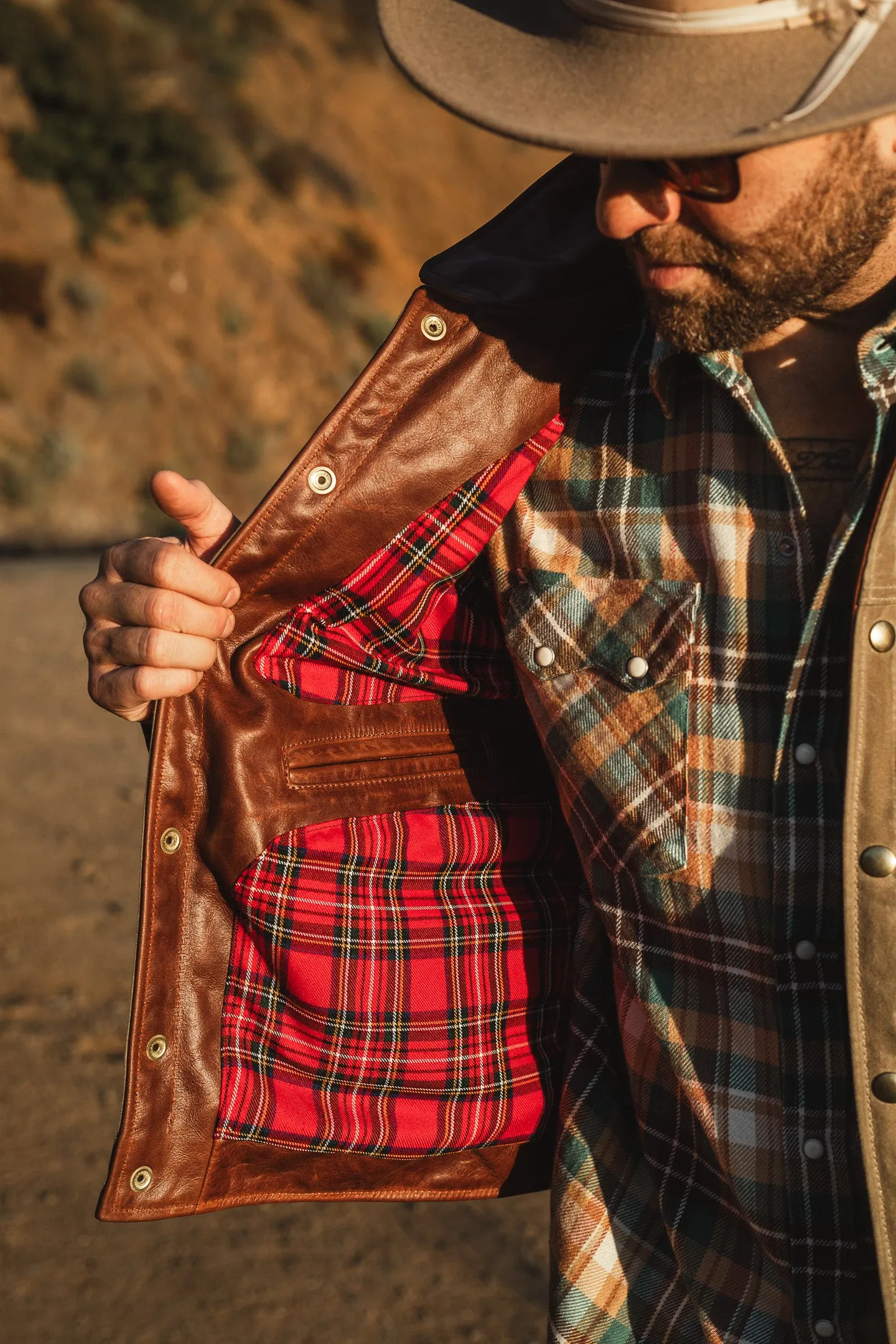 (PRE-ORDER) ButterScotch x Vanson - Territory Jacket - Tan Waxed Canvas