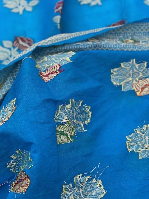 Pure Banarasi chiffon georgette Handloom Saree With Blouse Piece (J10)