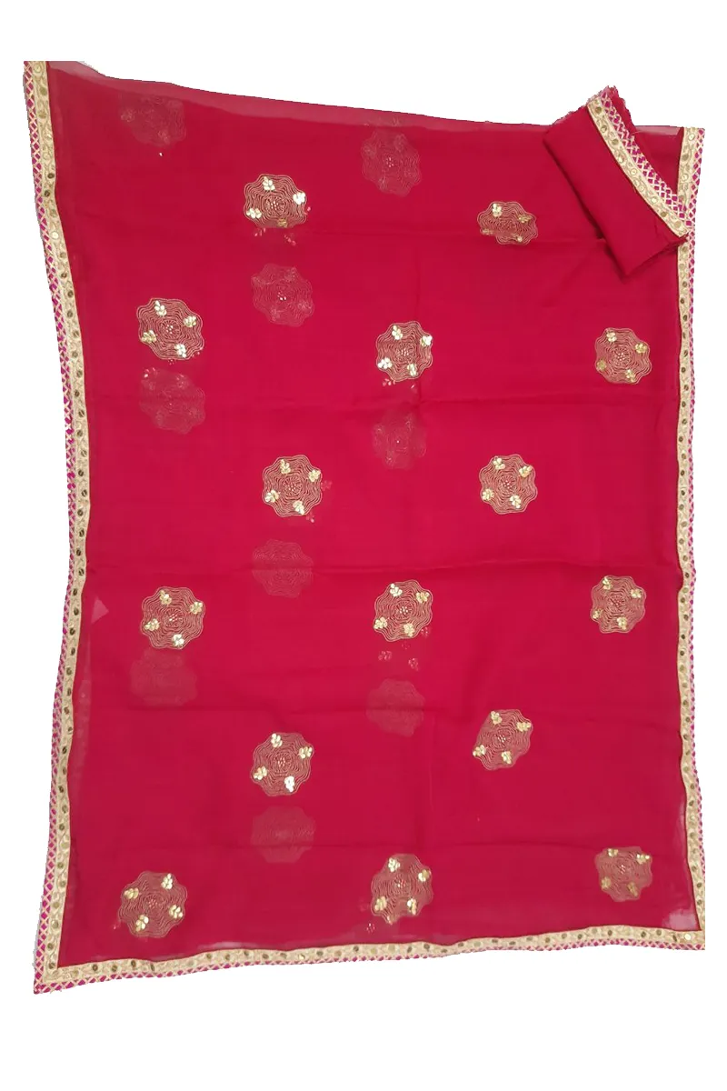 Pure Chiffon Saree with Gota Patti handwork and Fancy Buties