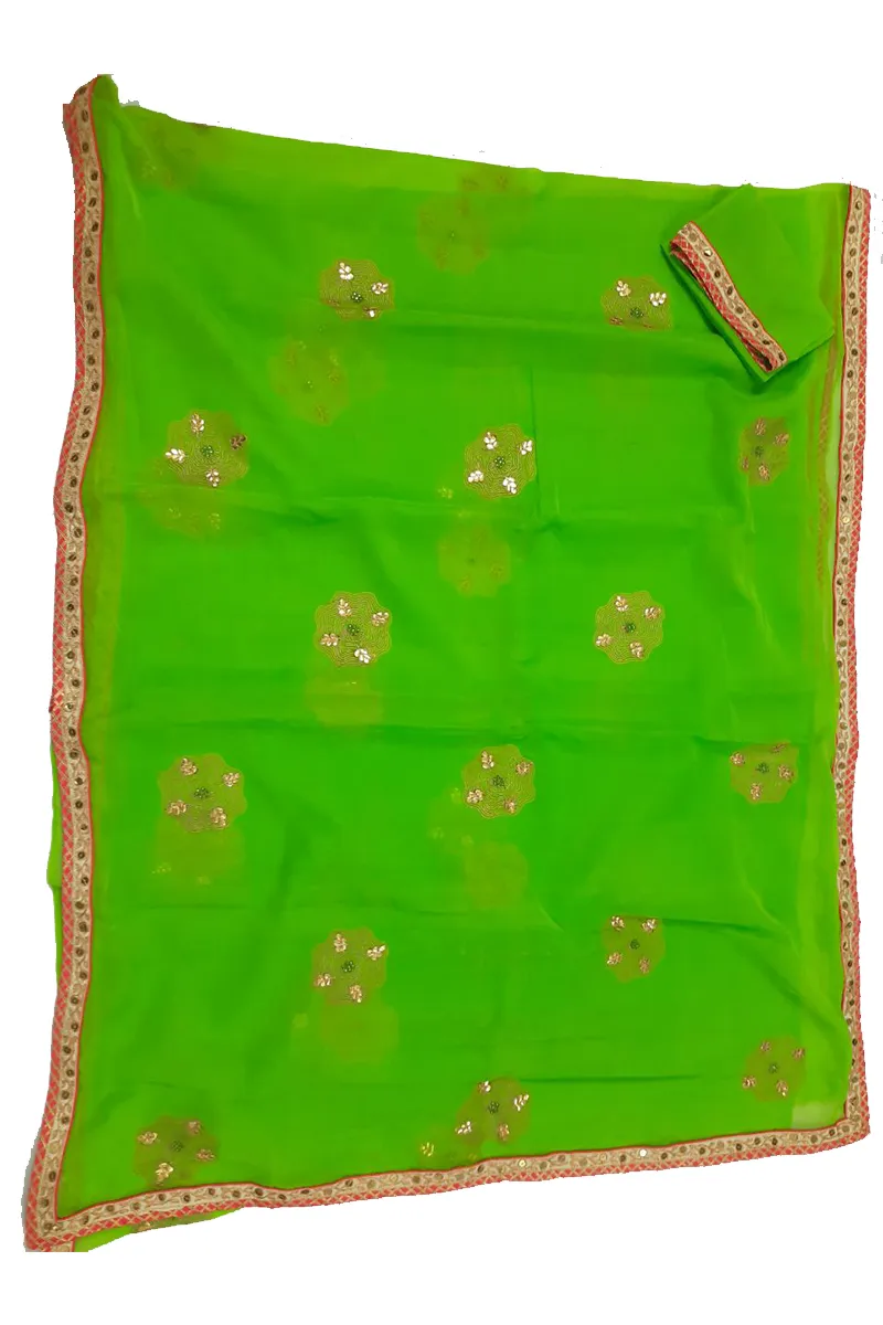 Pure Chiffon Saree with Gota Patti handwork and Fancy Buties