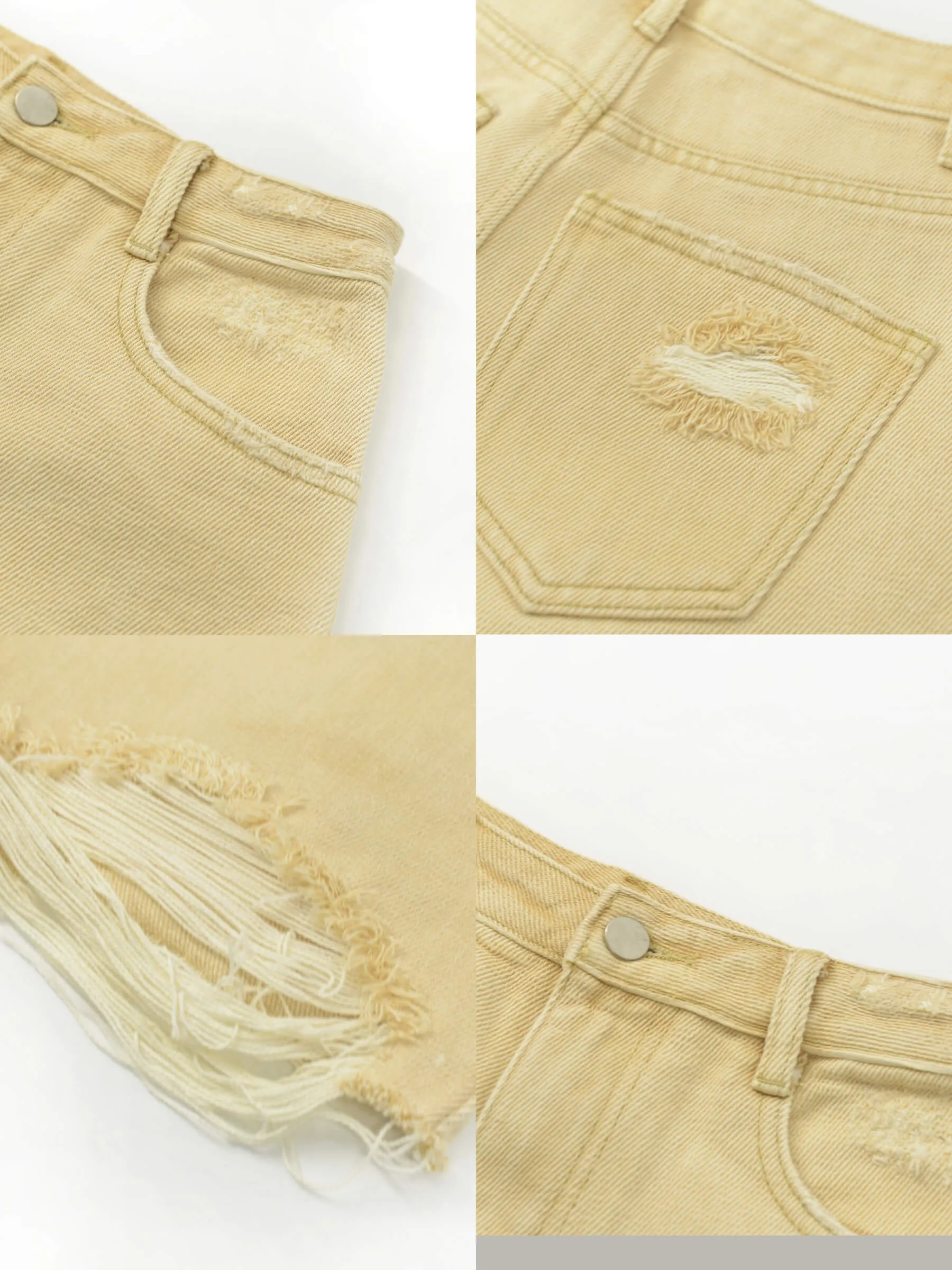 Raw Edge Distressed Mini Shorts