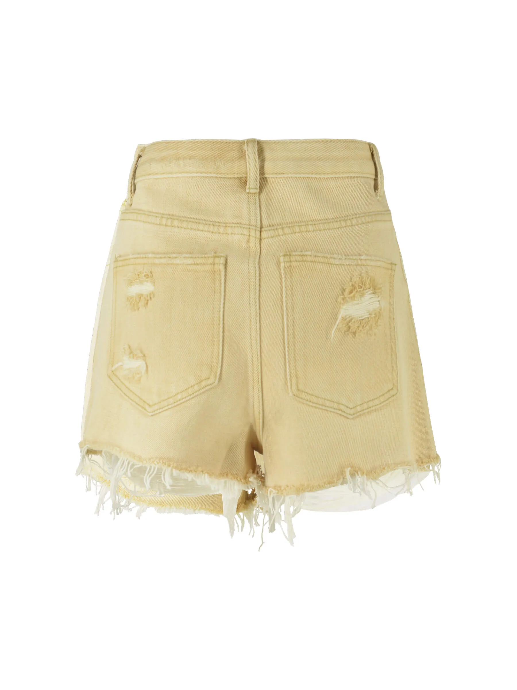 Raw Edge Distressed Mini Shorts