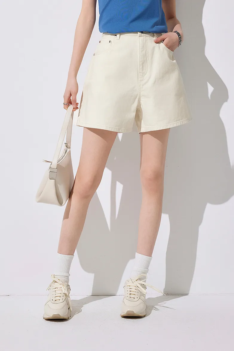 Retro Bermuda High Waisted Denim Shorts