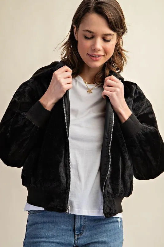 Reversible Fur Lined Bomber Jacket