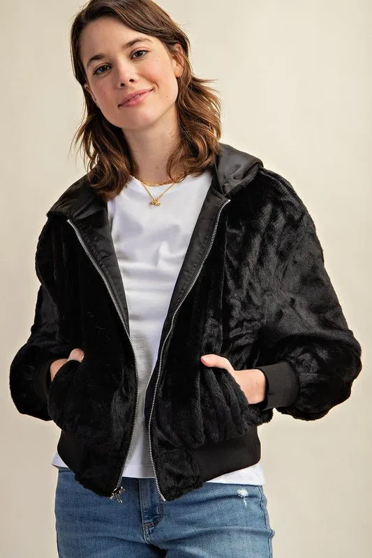 Reversible Fur Lined Bomber Jacket