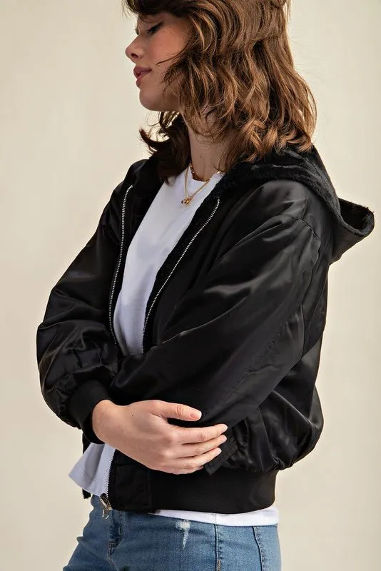 Reversible Fur Lined Bomber Jacket